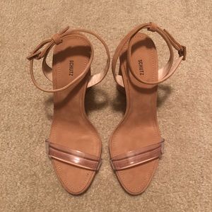 schutz geisy pvc block heel sandals